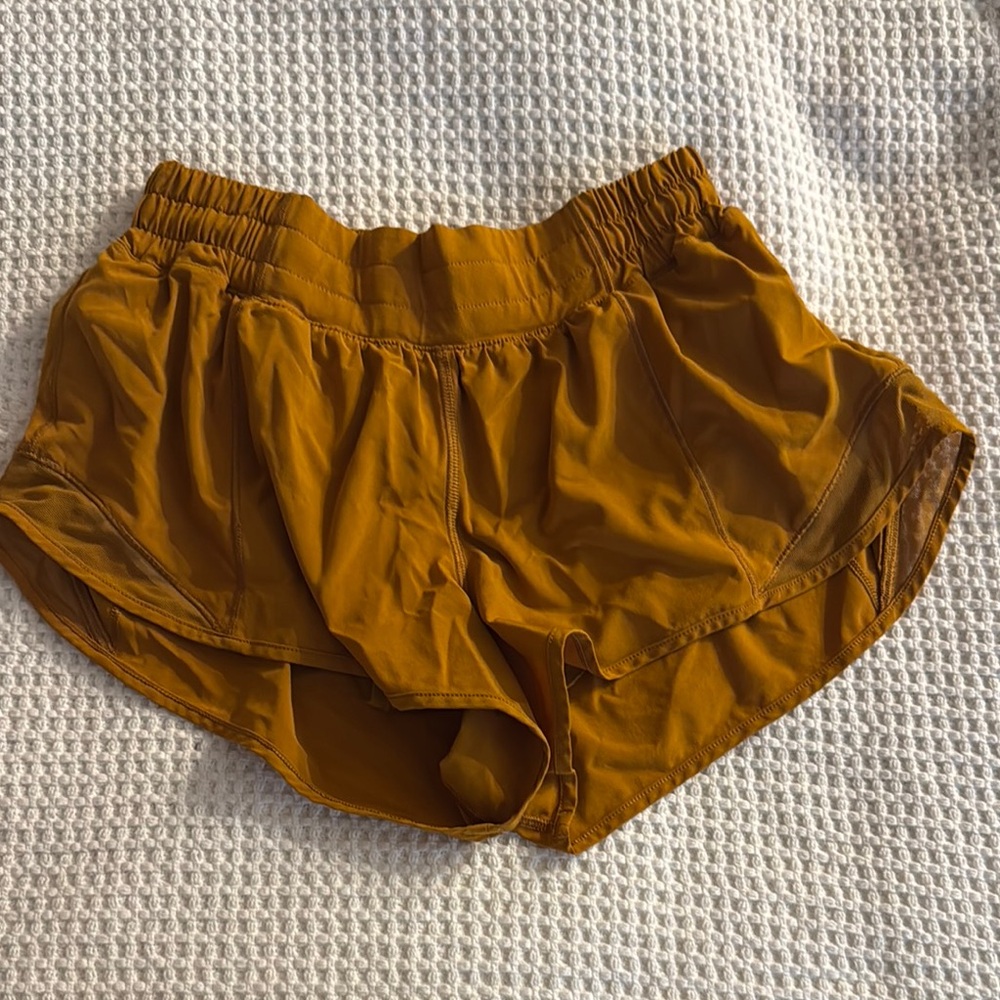 Lululemon Hotty Hot Mustard / Fools Gold Shorts